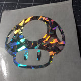Holographic Mushroom Permanent Vinyl Decal - 2 Sizes!