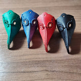Leather Plague Mask Key Fob with Split Key Ring - Multiple Colors